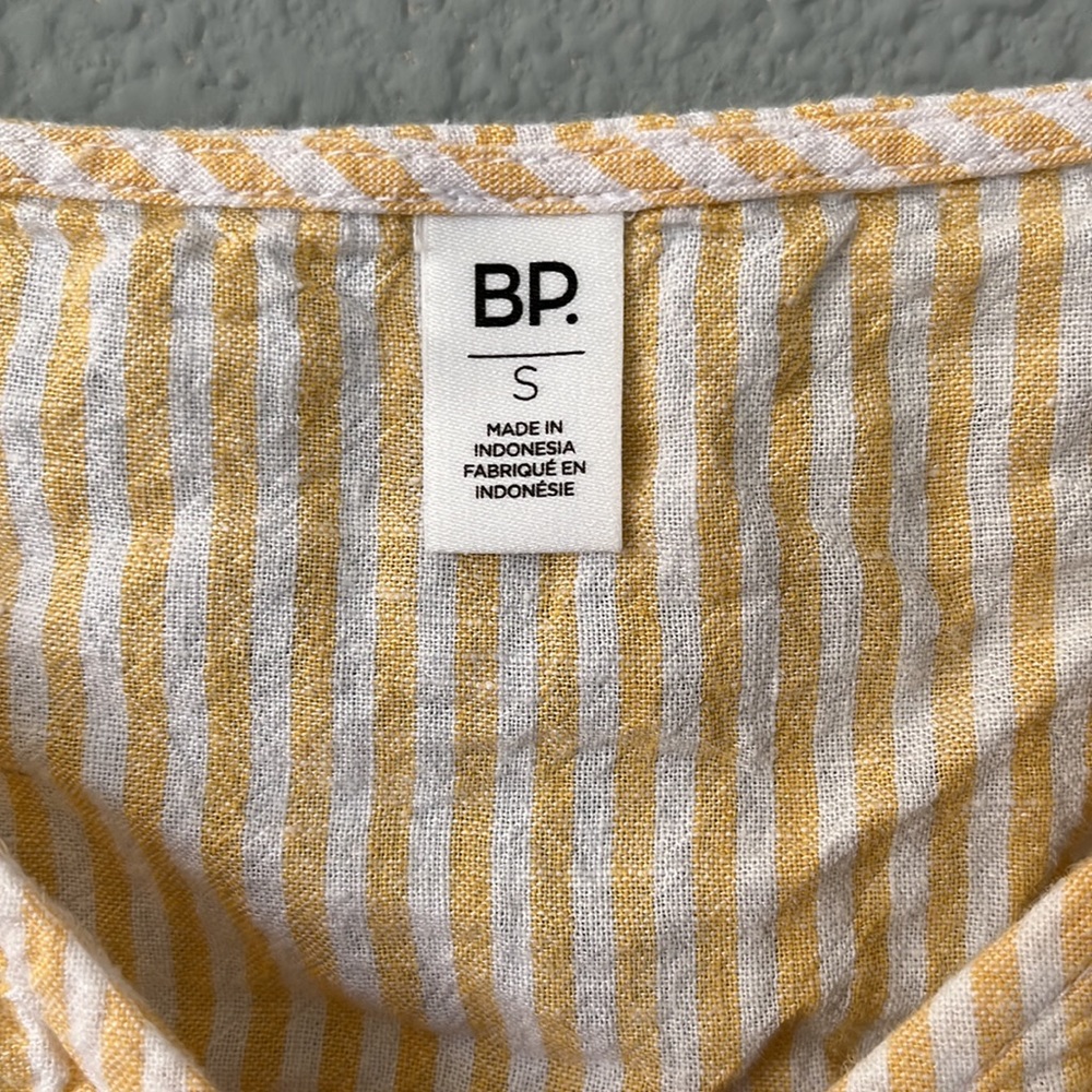 BP Nordstrom Size S top yellow & white stripe spaghetti strap button up EUC - Picture 4 of 5